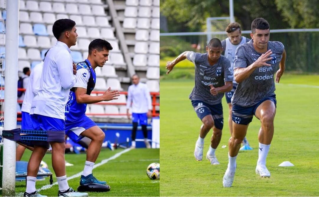 Pachuca y Rayados en entrenamiento - Fotos: @rayados y @tuzosoficial en Instagram