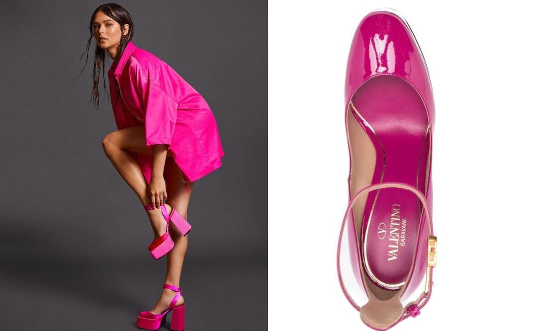 los zapatos en rosa intenso se apoderan de la temporada impulsados por firmas como Valentino y Versace / Fotos: Bershka / Farfetch