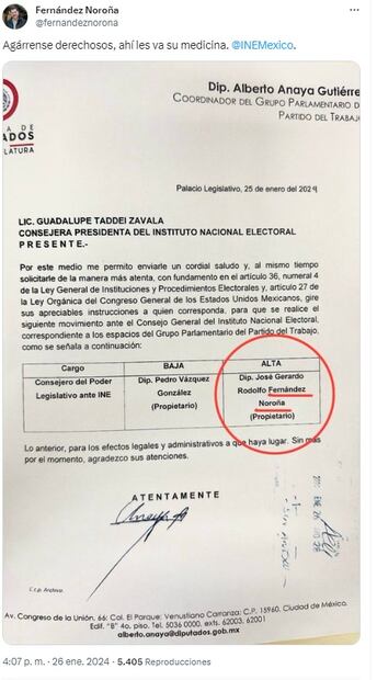 Fernández Noroña. Foto: Captura de pantalla