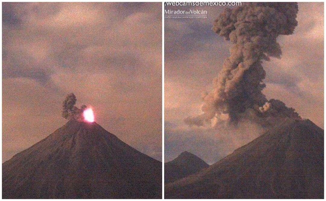 El coordinador Nacional de Protección Civil, Luis Felipe Puente, dijo que el Volcán de Fuego emitió una exhalación de 1.5 kilómetros con moderado contenido de ceniza (Fotos: Webcamsdemexico)