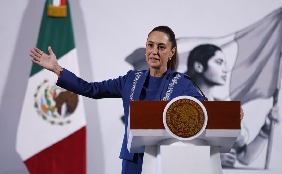 Sheinbaum Pardo destacó el 112 aniversario del Ejército mexicano durante su conferencia matutina en Palacio Nacional el 19 de febrero de 2025. Foto: Diego Simón / EL UNIVERSAL