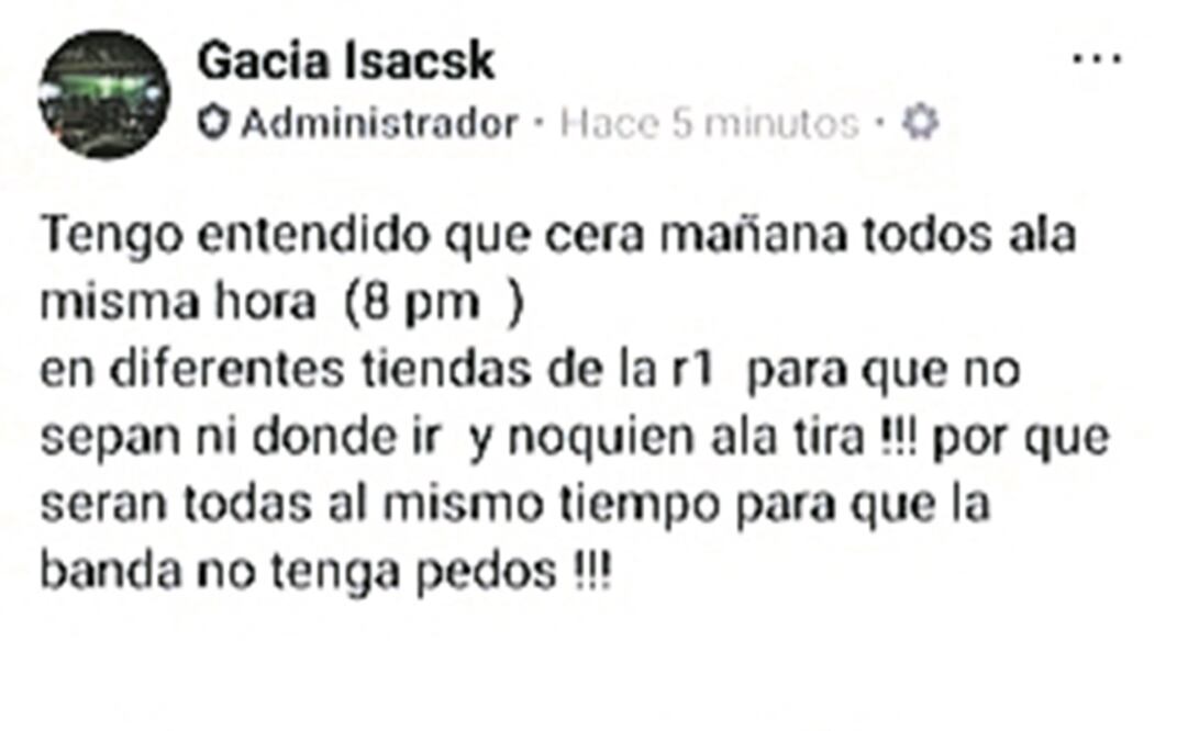 Pista. Garcia Isacsk es uno de los perfiles desde los que llamaron a organizar los actos de rapiña. Foto: ESPECIAL