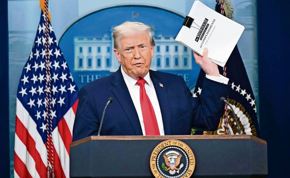 El presidente Donald Trump, ayer durante una rueda de prensa en la Casa Blanca en Washington. Foto: Saul Loeb / AFP