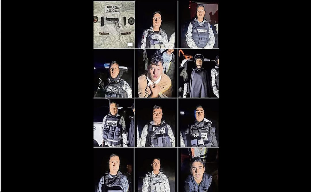 Detienen a 11 elementos de la Guardia Nacional por el robo de combustibles de Pemex; aseguran patrullas y una pipa. Foto: Especial