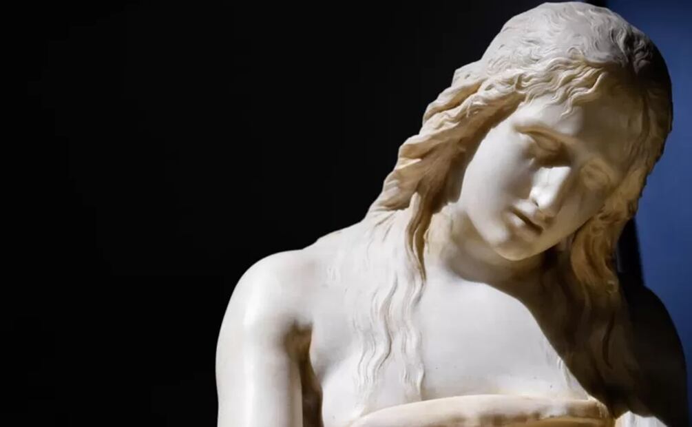 Detalle de escultura "Magdalena Penitente" de Antonio Canova, fines del siglo XIX. Foto: Getty Images