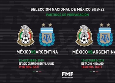 Selección Mexicana Sub 22 enfrentará a Argentina