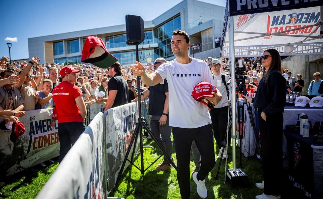 Charlie Kirk antes del atentado. (10/09/25) Foto: AP