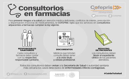 Cofepris exhorta a la población a atenderse con médicos titulados