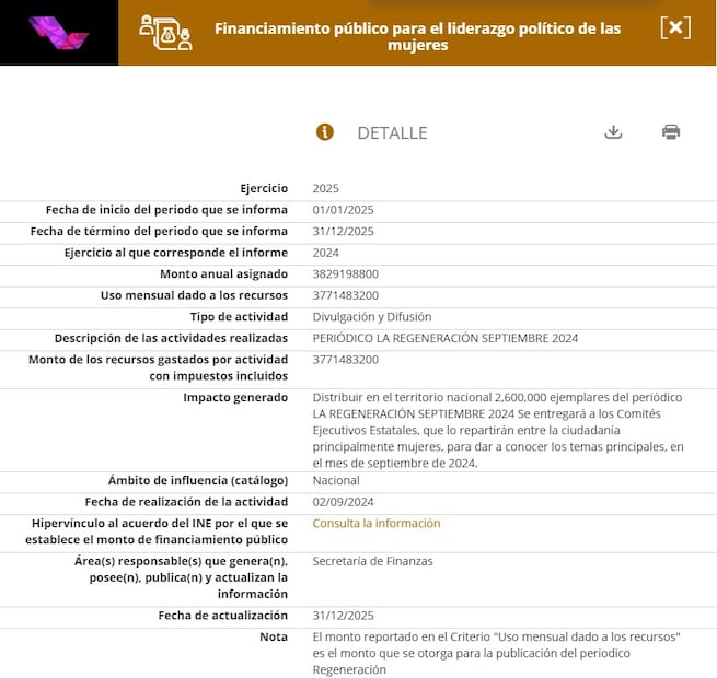 Registro de edición de la Regeneración de septiembre 2024. Foto: PNT