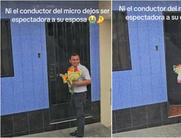 ¡Viva el amor! Chofer detiene su ruta para llevar flores a su pareja y se viraliza