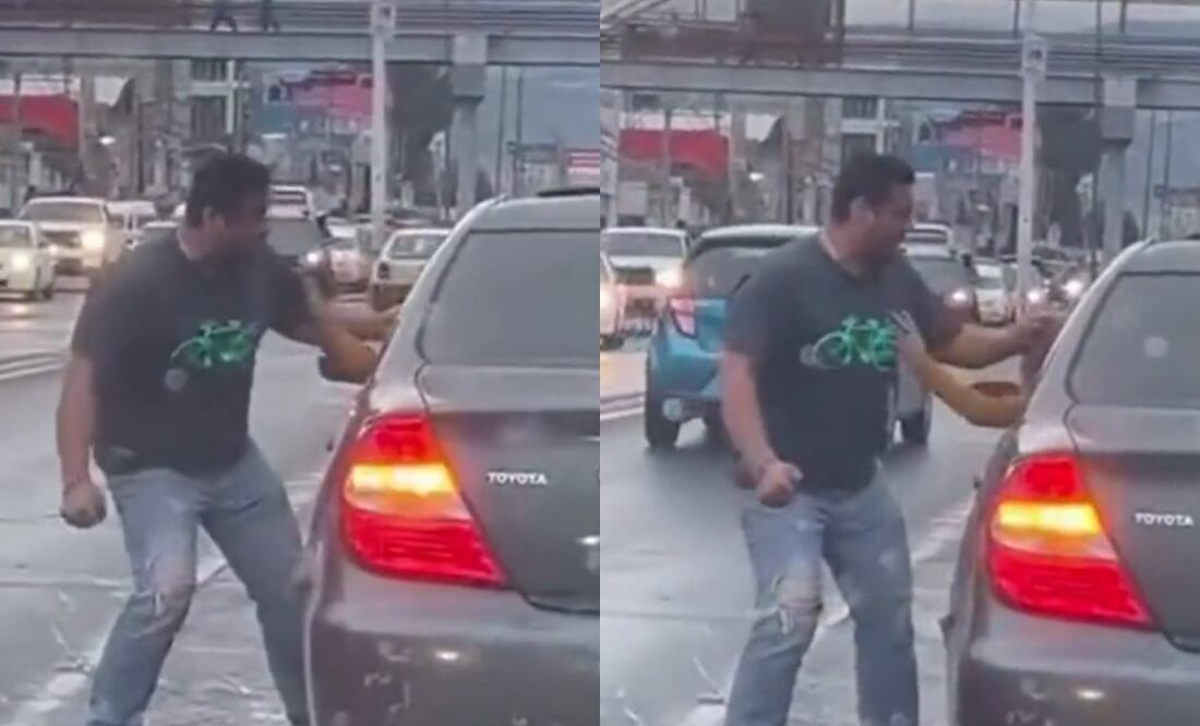 Hombre agrede a conductora en Plaza Galerías. Foto: captura de pantalla