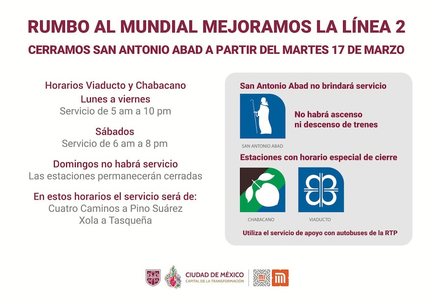 Horario especial Viaducto-Chabacano. Foto: Especial