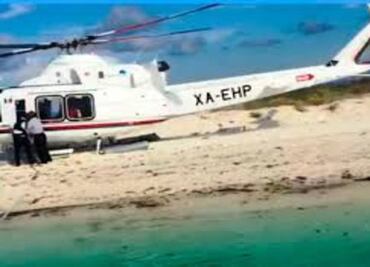 Advierten sanción de 2 mdp por aterrizaje de helicóptero en arrecife