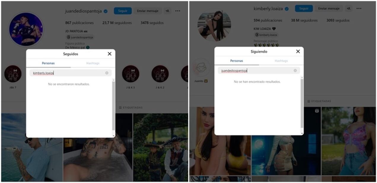 Kimberly Loaiza y JD Pantoja se dejan de seguir en Instagram. Foto: Captura de pantalla