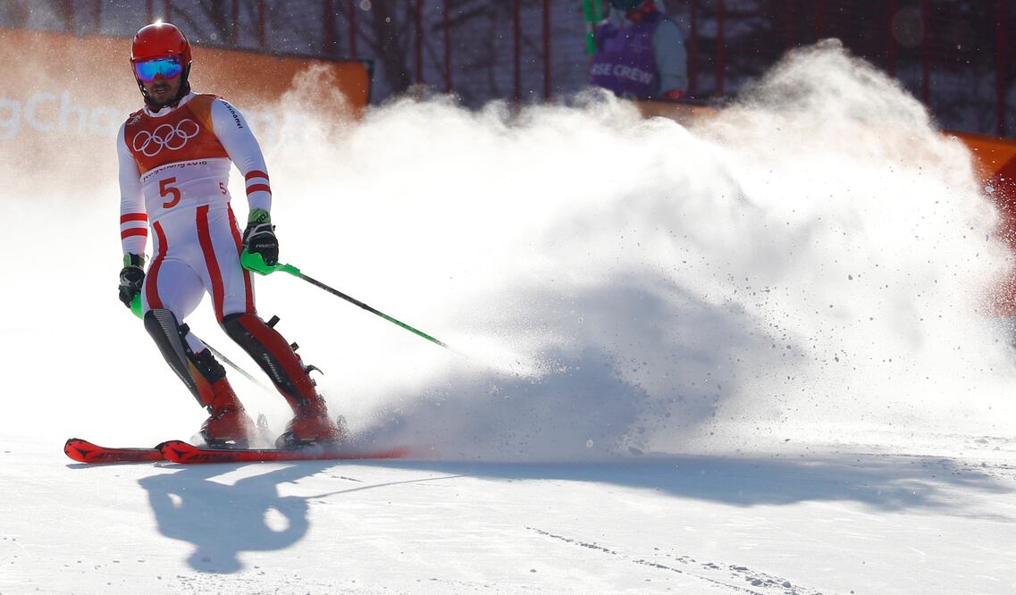 Reuters. Hirscher durante la prueba de Slalom en los Juegos Olímpicos de Invierno