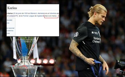 Karius "nació sin manos"; trolean al portero de Liverpool en Wikipedia
