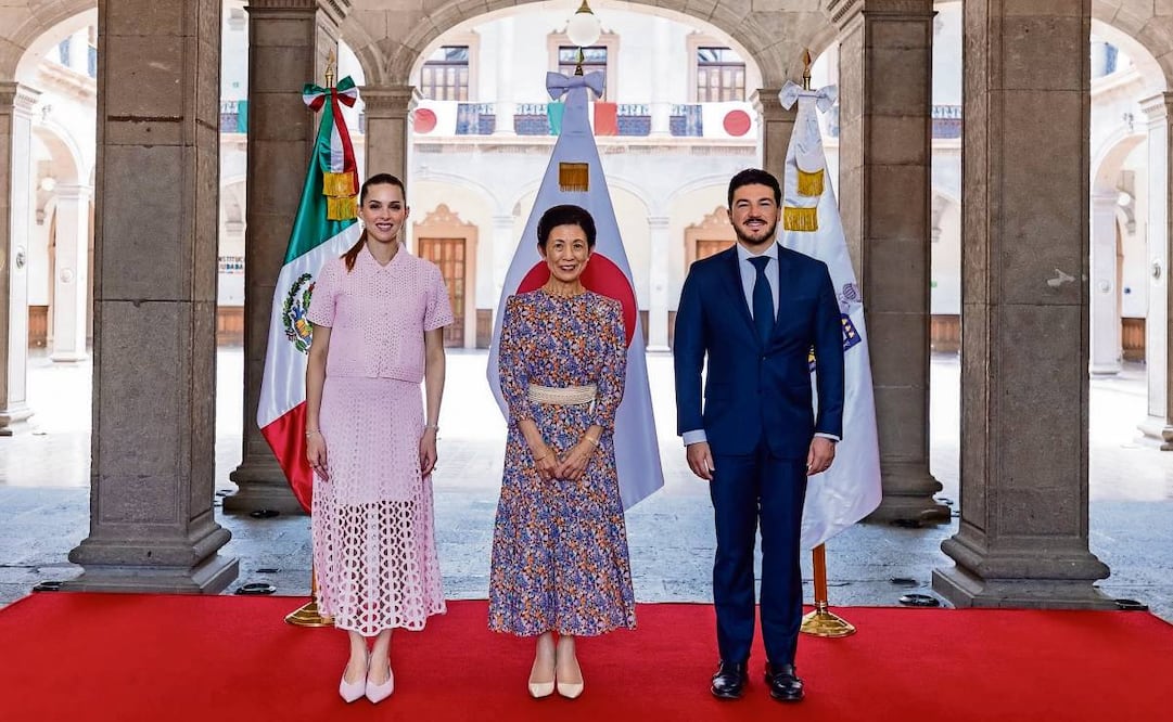 La princesa de Japón fue recibida por el gobernador Samuel García y la titular de AMAR a Nuevo León, Mariana Rodríguez. Foto: Especial