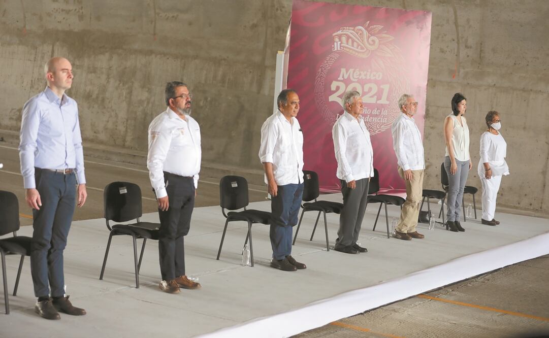 El presidente Andrés Manuel López Obrador encabezó la supervisión de la construcción del Libramiento Poniente de Acapulco. Foto: PRESIDENCIA