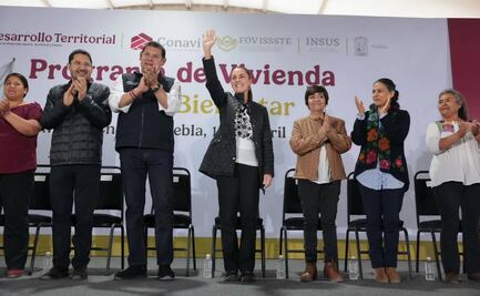En Puebla, Sheinbaum defiende programa Vivienda para el Bienestar; "estamos luchando por la felicidad del pueblo", dice