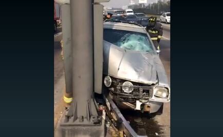 Choque contra poste en Circuito Interior deja 3 heridos