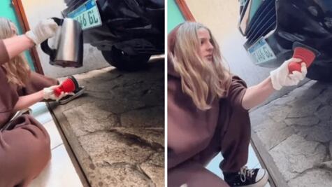 Joven choca el carro de su padre, intenta repararlo y el resultado se viraliza en TikTok