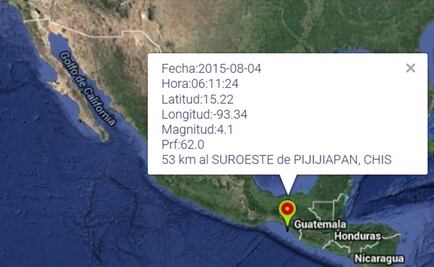 Reportan sismos en Chiapas y San Luis Potosí