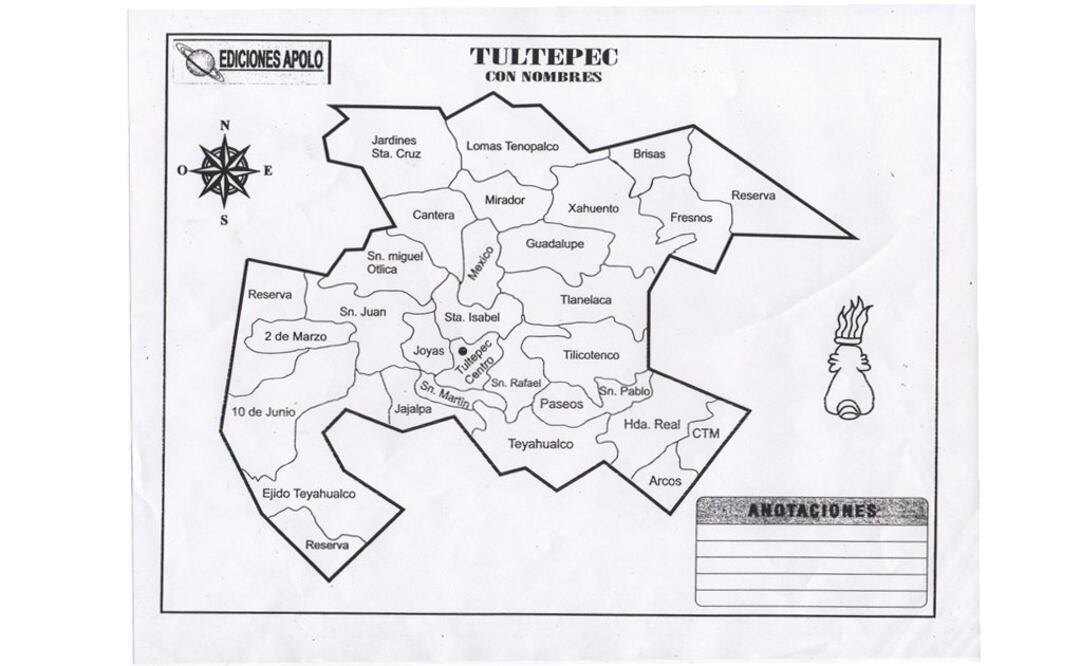 Además de mencionar localidades inexistentes, el mapa posee malas dimensiones y colindancias. Foto: Especial