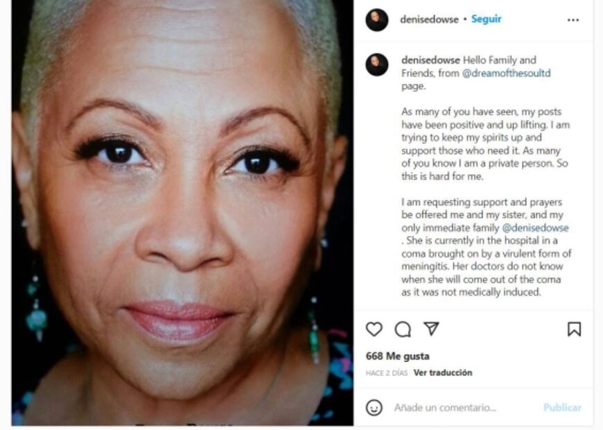 Reportan en estado de coma a Denise Dowse, actriz de "Beverly Hills, 90210"