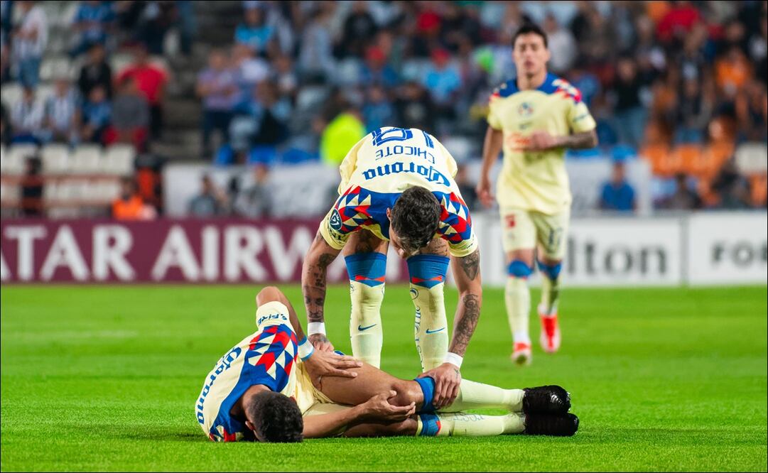 Sebastián Cáceres salió lesionado en los primeros minutos del Pachuca vs América - Foto: Imago7