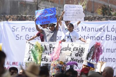 Protestan contra AMLO por construcción de termoeléctrica en Morelos