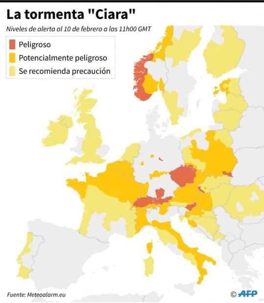 Tormenta "Ciara" deja tres muertos y varios heridos en Europa