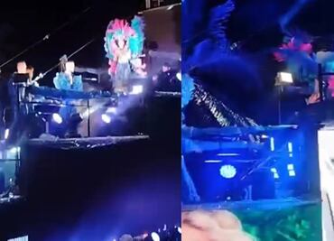Yuri se cae en carro alegórico en Carnaval de Veracruz y arremete contra el chofer