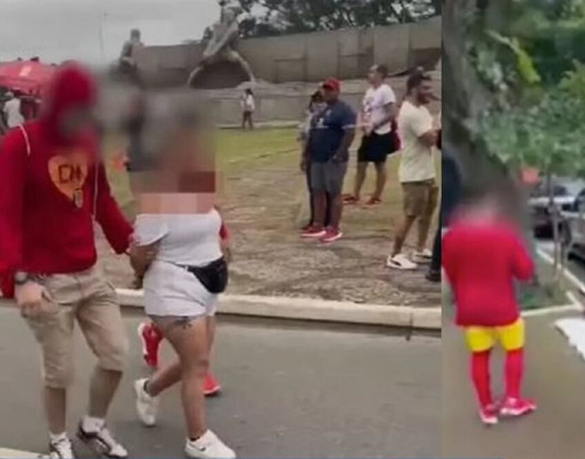 Policías disfrazados del popular personaje del Chapulín Colorado detuvieron a ladrones en el carnaval de Sao Paulo. FOTO: CAPTURA