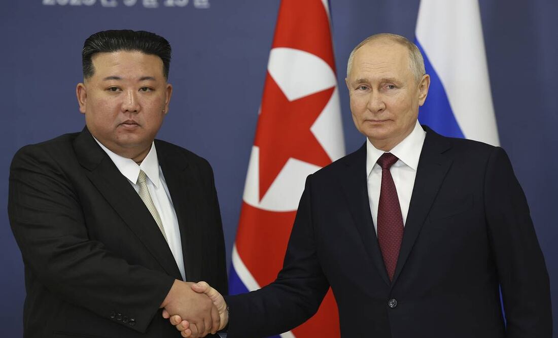 El presidente ruso, Vladimir Putin, a la derecha, y el líder de Corea del Norte, Kim Jong Un. Foto: AP