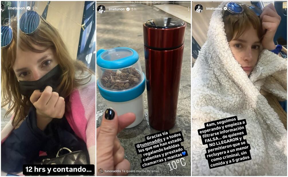 Imelda Garza, nuera de Maribel Guardia, reportó que estuvo esperando a su hijo José Julián toda la noche afuera de la Fiscalía. Imelda fue denunciada por la actriz.