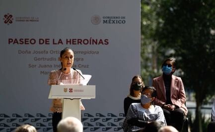 Sheinbaum devela nuevas esculturas del Paseo de las Heroínas en Reforma