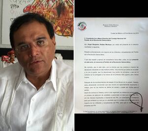Presenta Benjamín Robles su carta de renuncia al PRD
