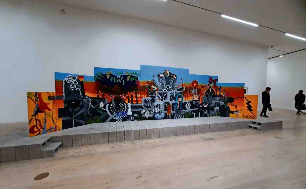 El mural Times Come to an End (2021), parte de la obra de la artista mexicana. (23/01/2025) Foto: Frida Juárez | El Universal