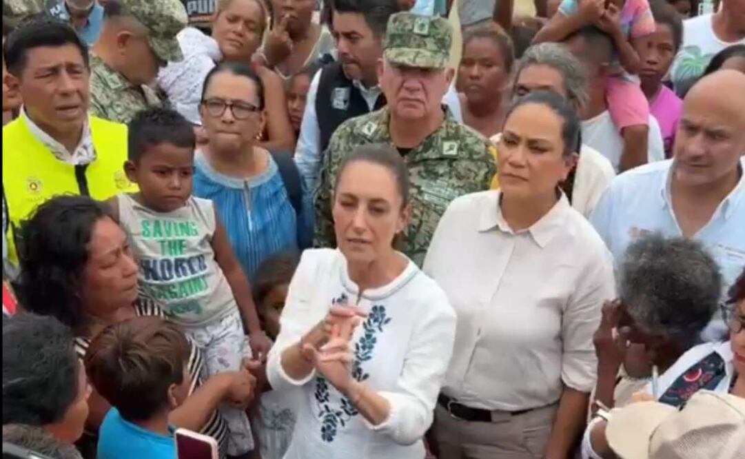 Claudia Sheinbaum visita lugares afectados por huracán "Erick". Foto: Captura de pantalla