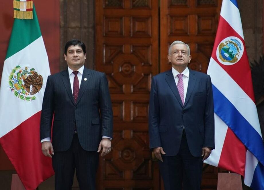 El presidente de México, Andrés Manuel López Obrador, y su homólogo de Costa Rica, Carlos Alvarado Quesada (Foto: Cortesía Presidencia)