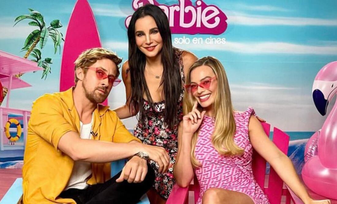 Martha Higareda platicó con Ryan Gosling y Martha Higareda previo al estreno de la película Barbie. / Foto: Tomada de Twitter