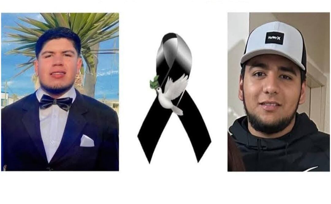 Las víctimas fueron identificados como Juan Ulises Piñuelas Vega y Gael de la O Ceballos, quienes fueron ubicados en un camino de Villa Jesús María, Baja California (21/01/2025). Foto: Especial