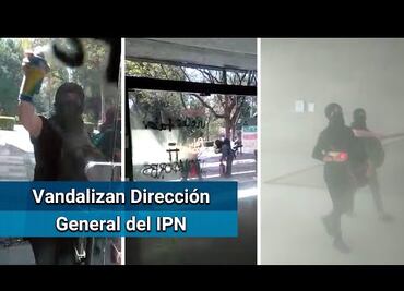 Mujeres y hombres encapuchados irrumpen en Dirección General del IPN
