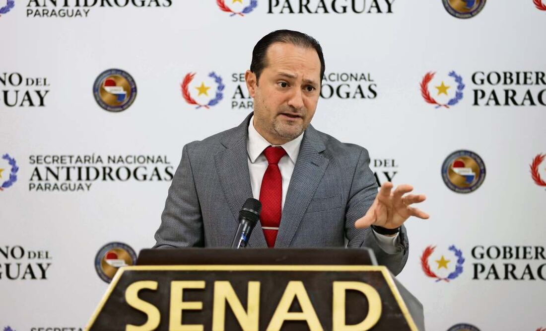 Jalil Rachid, secretario Nacional Antidrogas paraguayo, dijo que el mexicano habría huido a Panamá, de ahí a Brasil y luego a su país. Foto: Secretaría Nacional Antidrogas de Paraguay