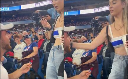 VIDEO: Joven propone matrimonio con anillo de dulce y recibe fuerte cachetada en juego de los Blue Jays