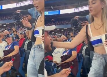 VIDEO: Joven propone matrimonio con anillo de dulce y recibe fuerte cachetada en juego de los Blue Jays