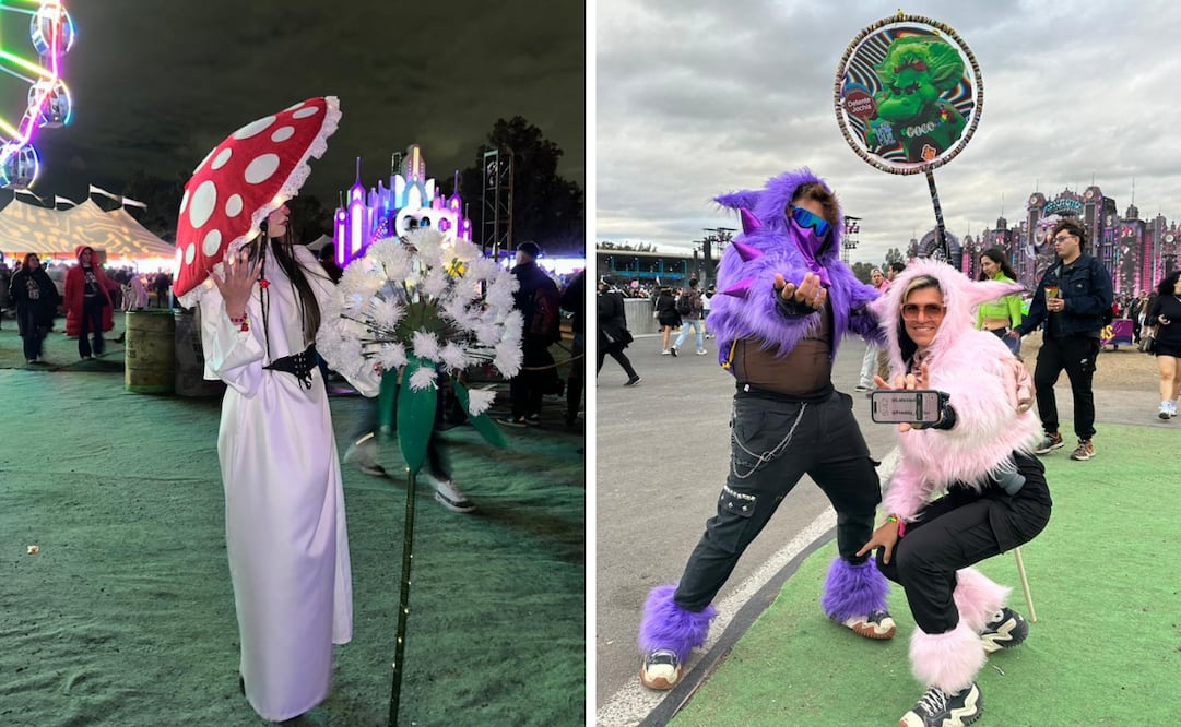Entre música, luces y una sorprendente racha de frío, miles de personas acudieron al último día de EDC México 2026 con outfits que se robaron miradas y suspiros. Foto: Nara Muñoz / EL UNIVERSAL
