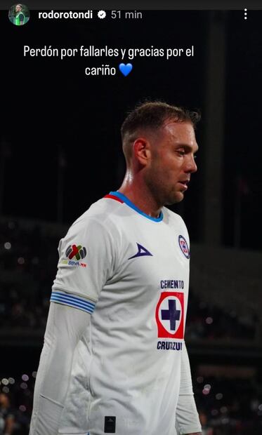 El jugador de Cruz Azul dejó este mensaje en su cuenta de Instagram. FOTO: Rodolfo Rotondi