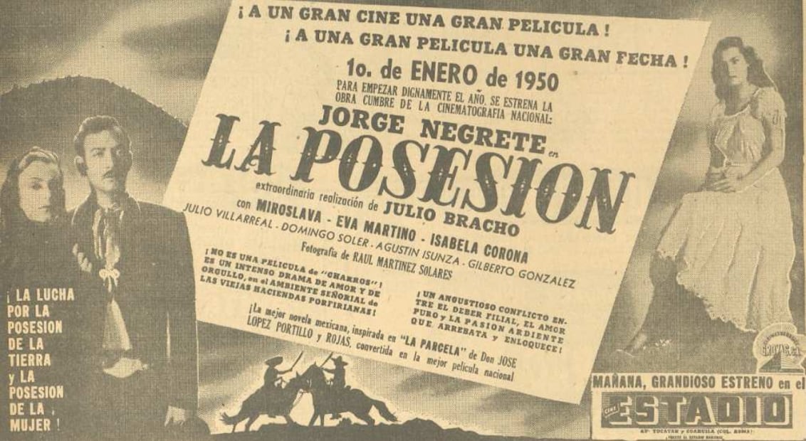 Se proyectó la película "La posesión", con Jorge Negrete y Miroslava, para recibir el año 1950.
Hemeroteca EL UNIVERSAL.