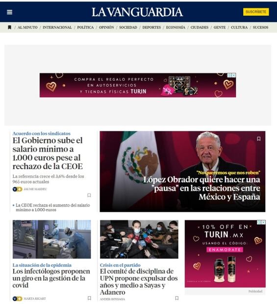 Principales periódicos de España destacan dichos de AMLO sobre “pausa” en relaciones con México